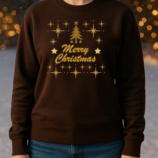 Merry Christmas Gold Tree Sweatshirt
