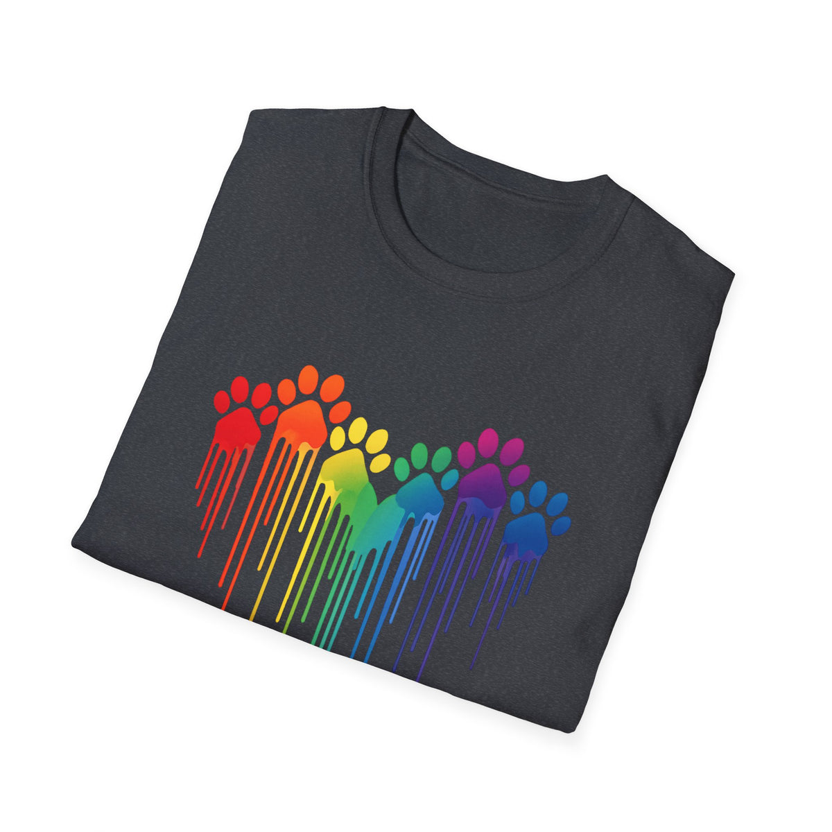 Colorful Heart Shaped Dog Paws T-Shirt