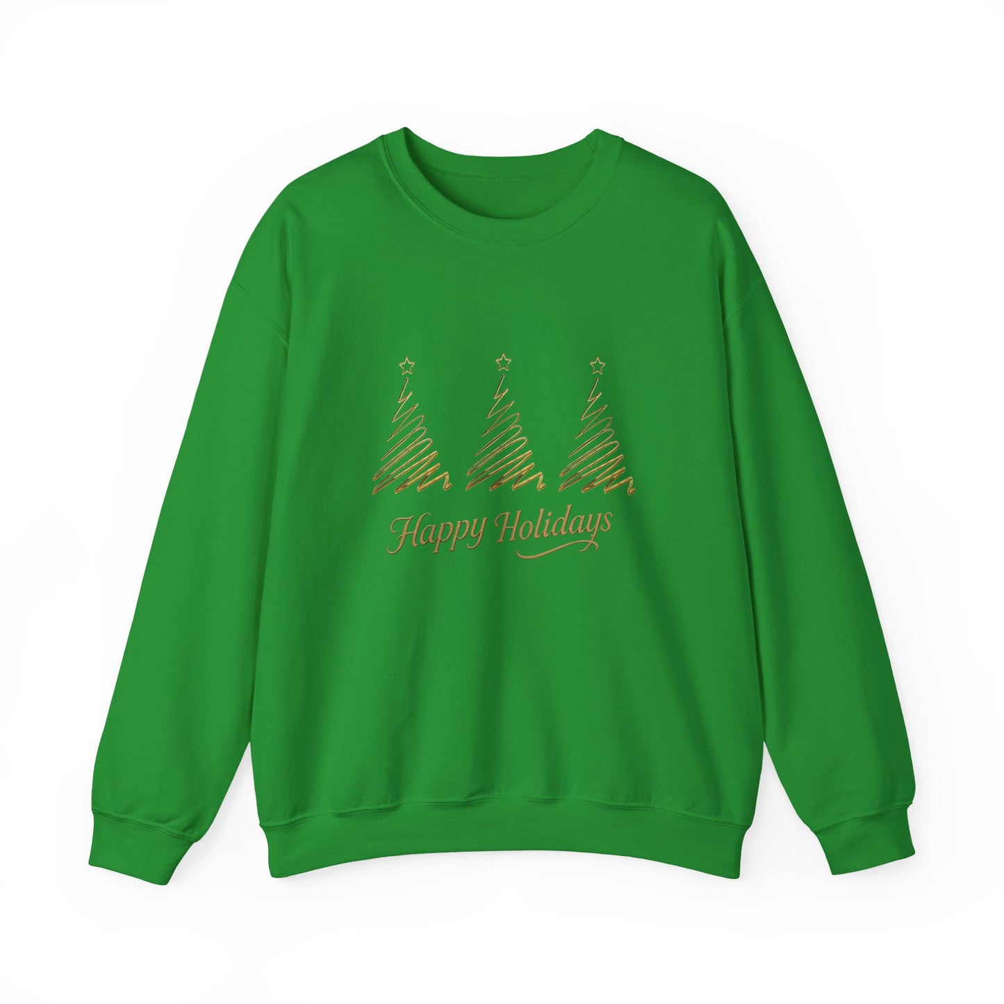 Elegant Gold “Happy Holidays” Christmas Tree Sweatshirt