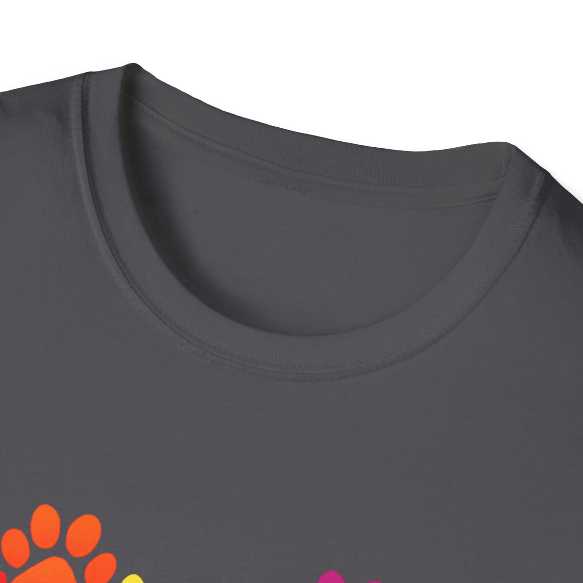 Colorful Heart Shaped Dog Paws T-Shirt
