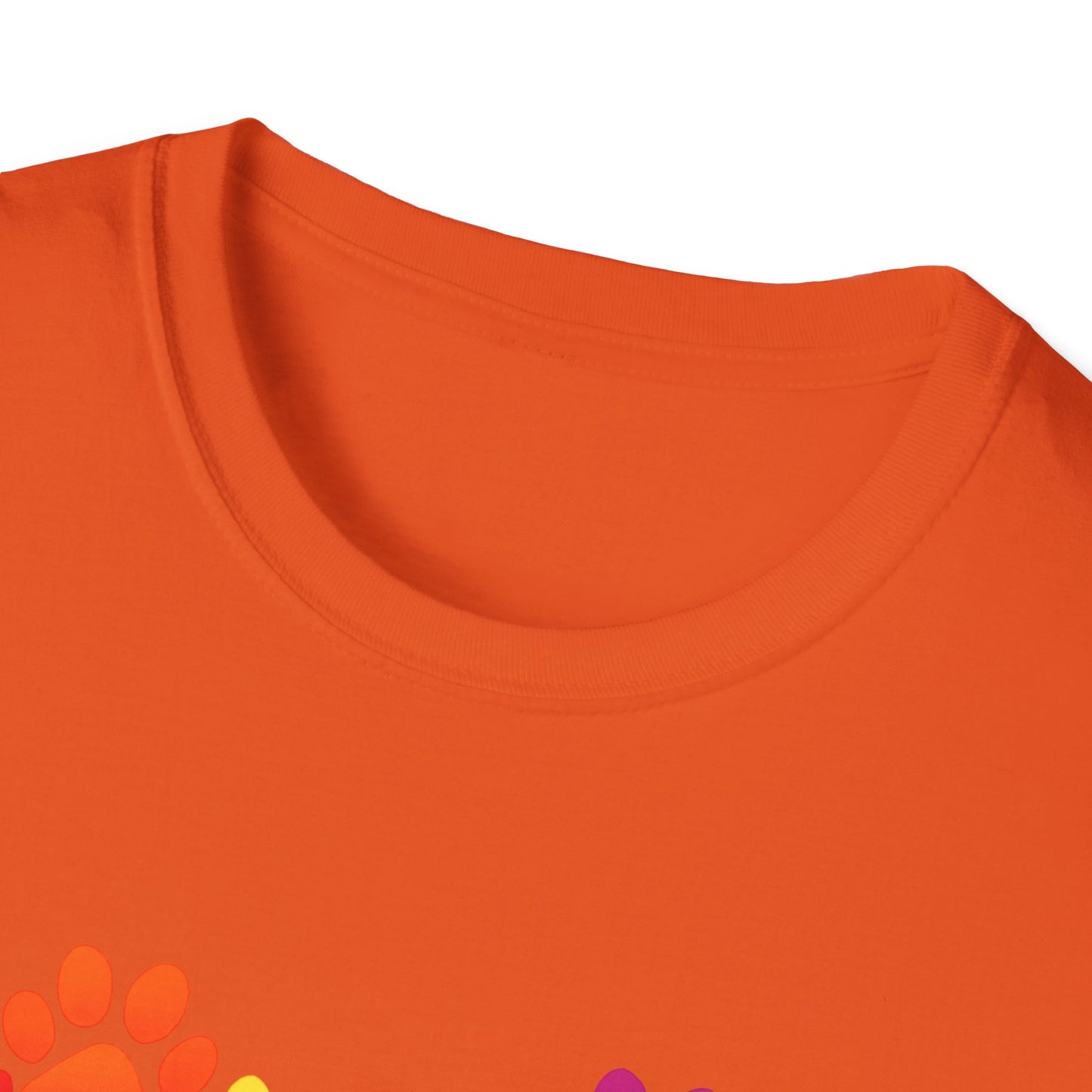 Colorful Heart Shaped Dog Paws T-Shirt