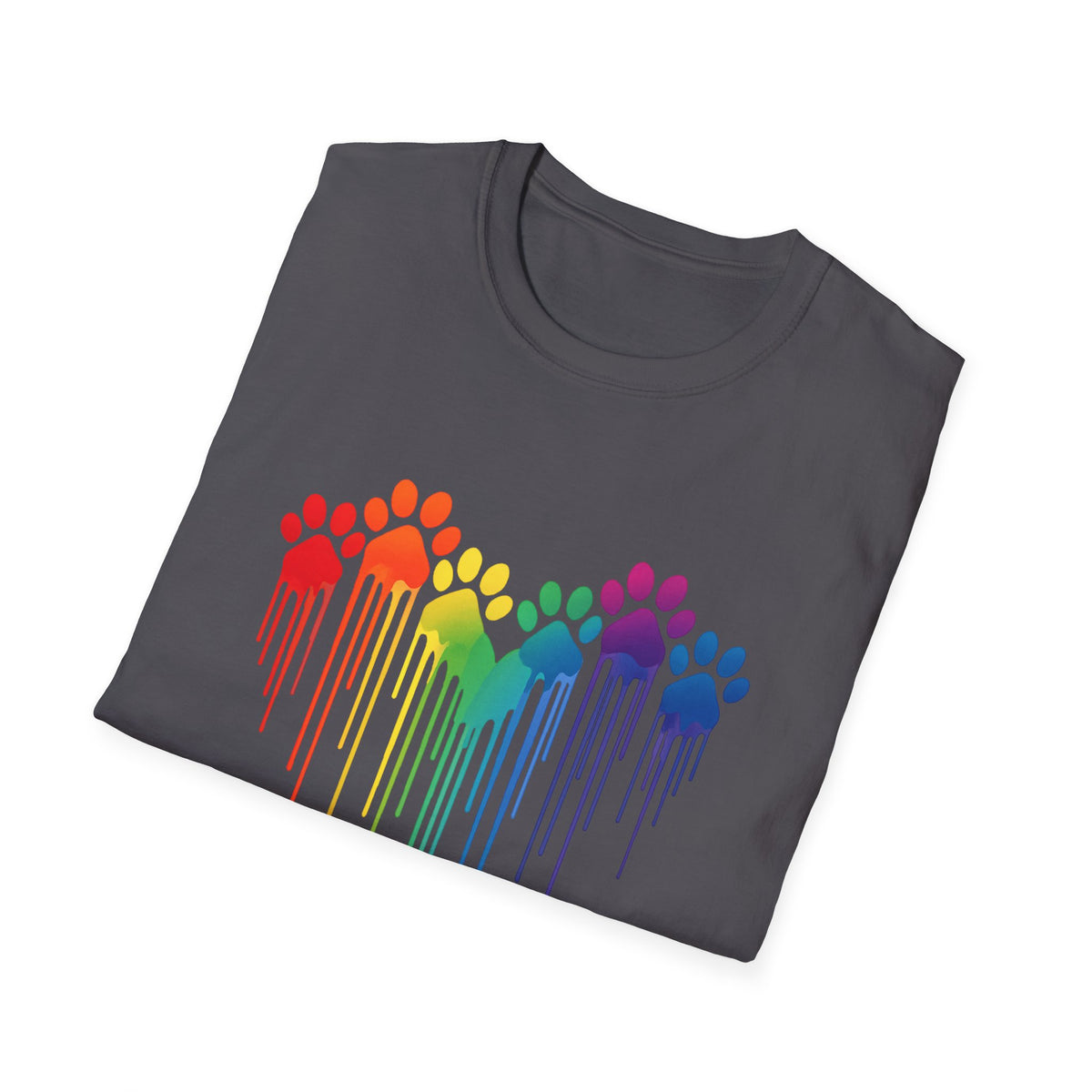 Colorful Heart Shaped Dog Paws T-Shirt