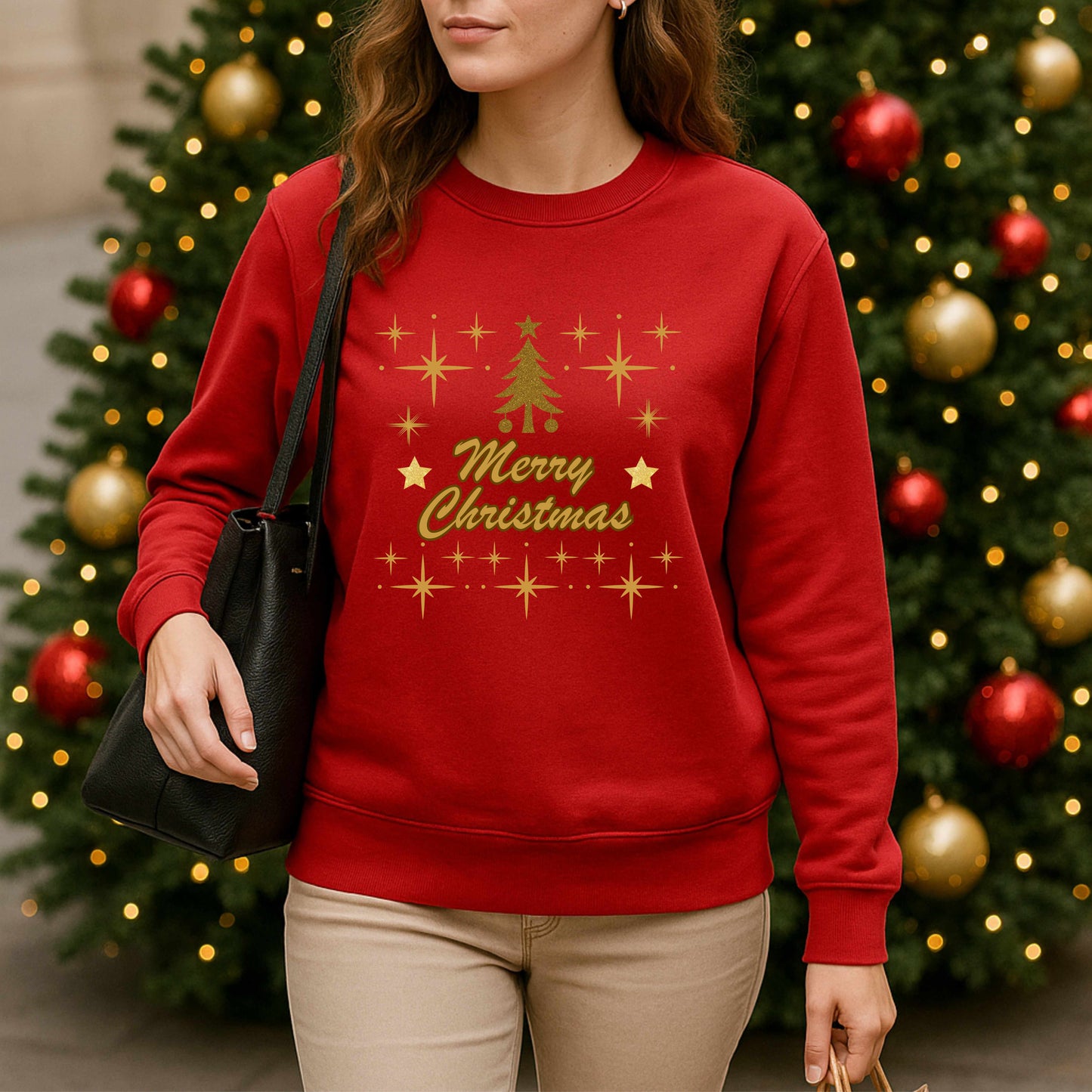 Merry Christmas Gold Tree Sweatshirt