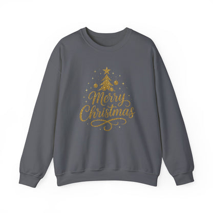 Elegant Gold Sparkle Merry Christmas Sweatshirt