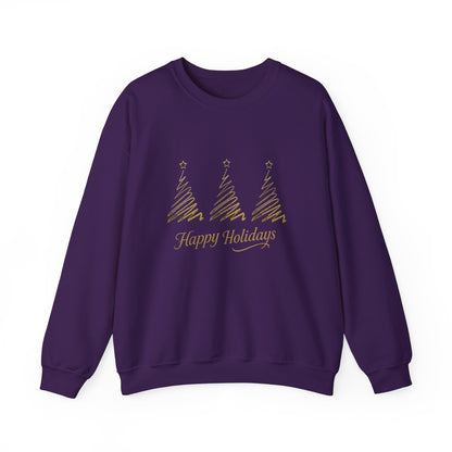 Elegant Gold “Happy Holidays” Christmas Tree Sweatshirt