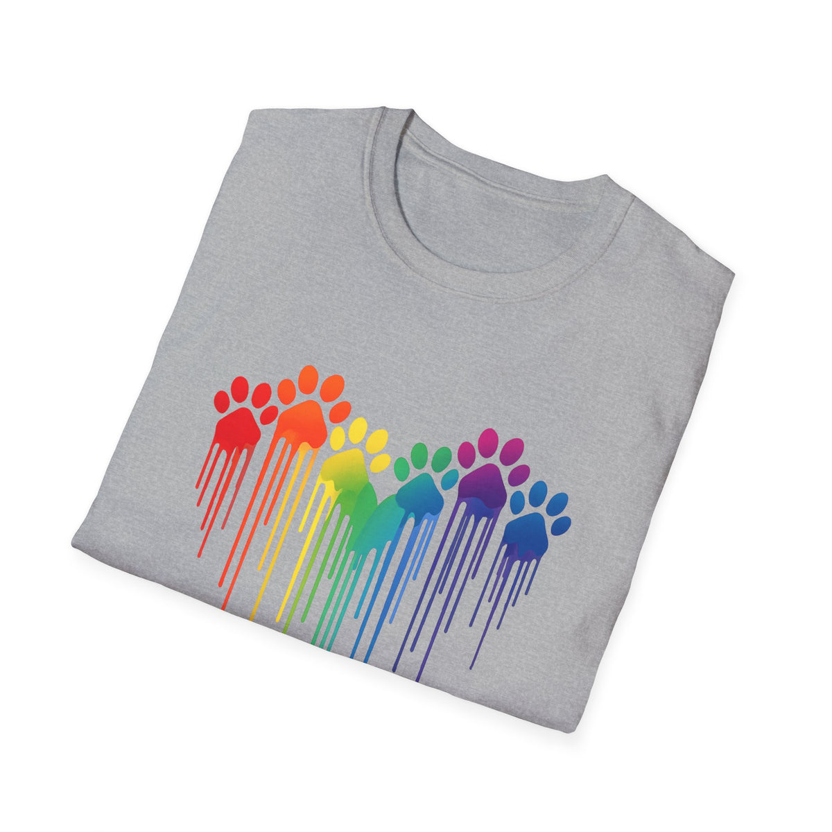 Colorful Heart Shaped Dog Paws T-Shirt
