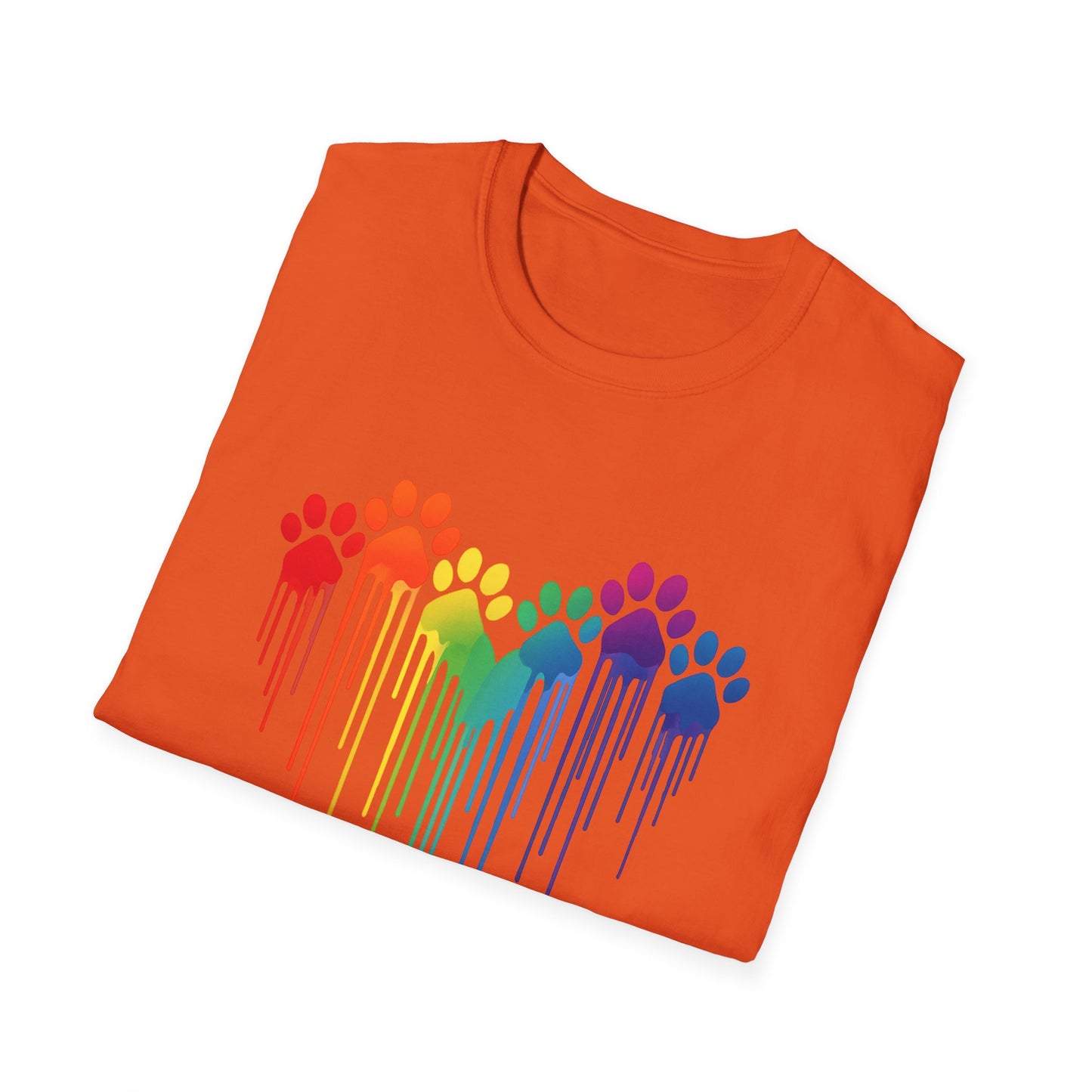 Colorful Heart Shaped Dog Paws T-Shirt